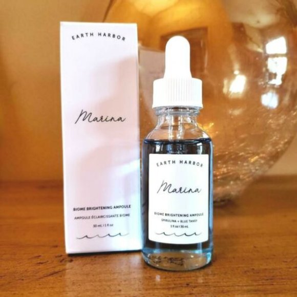 EARTH HARBOR Naturals Marina Biome Brightening Ampoule NEW in Box Blue Serum - Picture 1 of 2